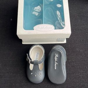 Baby girl Ralph Lauren t-strap blue shoes